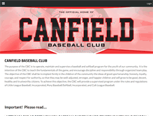 Tablet Screenshot of canfieldbaseballclub.com